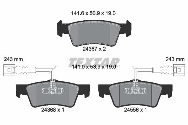 set placute frana,frana disc TEXTAR Q+ 2436701