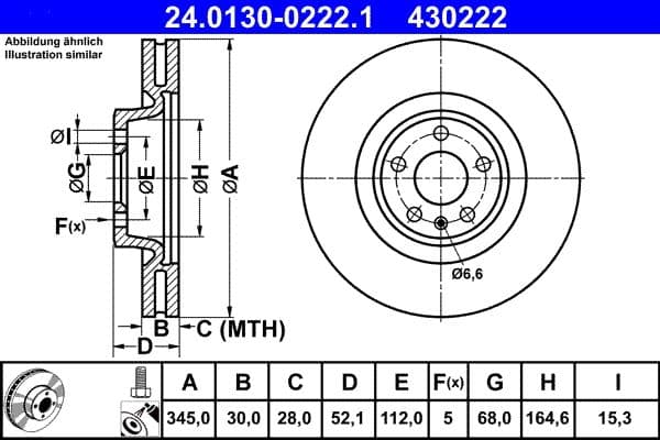 Disc frana ATE 24.0130-0222.1