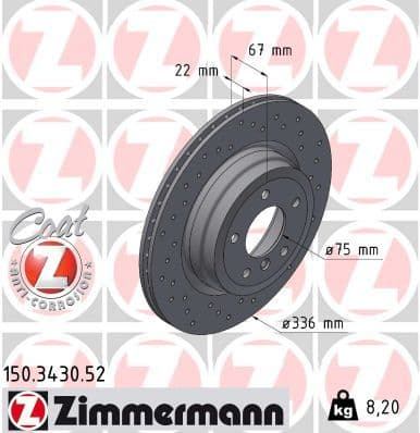 Disc frana ZIMMERMANN SPORT Z 150.3430.52