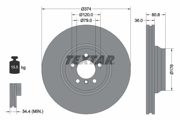 Disc frana TEXTAR PRO 92123003