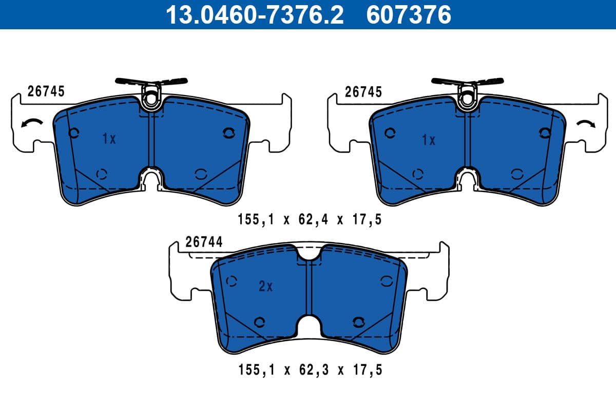 set placute frana,frana disc ATE 13.0460-7376.2