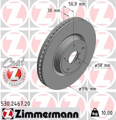 Disc frana ZIMMERMANN 530.2467.20