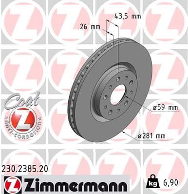 Disc frana ZIMMERMANN COAT Z 230.2385.20