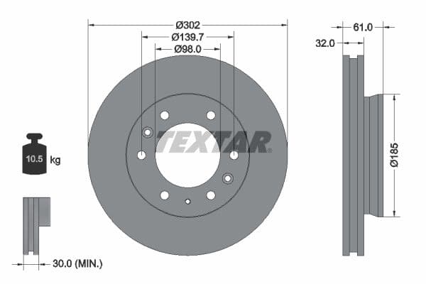 Disc frana TEXTAR PRO 92253403