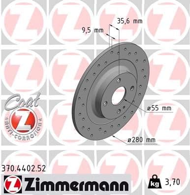 Disc frana ZIMMERMANN 370.4402.52