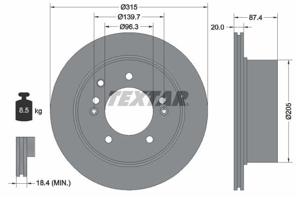 Disc frana TEXTAR 92147400