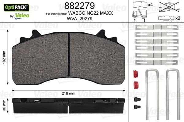 set placute frana,frana disc VALEO OPTIPACK 882279