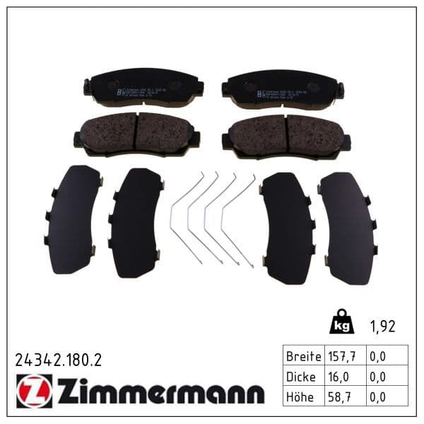 set placute frana,frana disc ZIMMERMANN 24342.180.2
