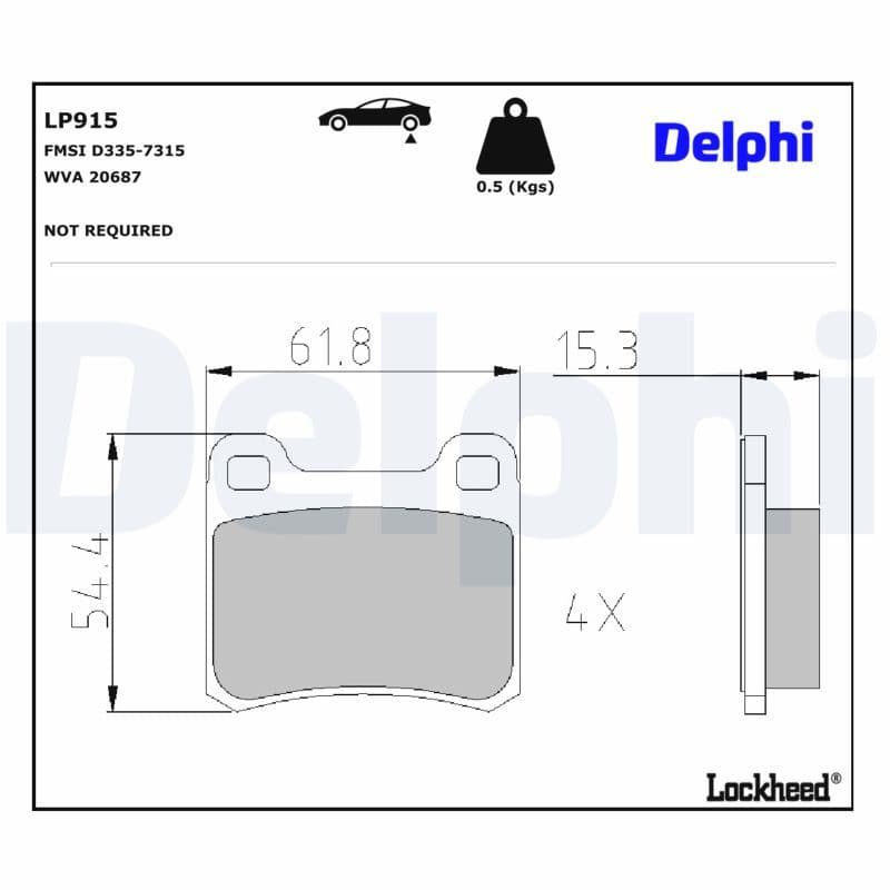 set placute frana,frana disc DELPHI LP915