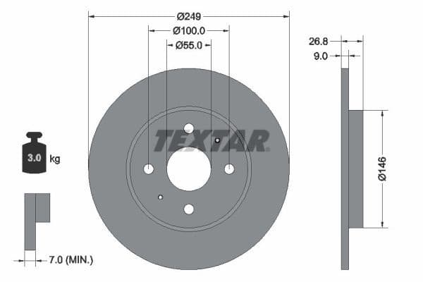Disc frana TEXTAR PRO 92352203