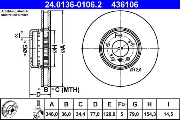 Disc frana ATE 24.0136-0106.2