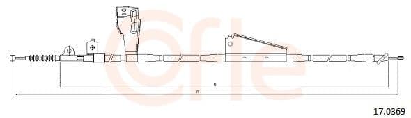 Cablu, frana de parcare COFLE 17.0369