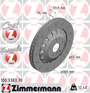 Disc frana ZIMMERMANN FORMULA Z 100.3383.70