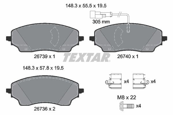 set placute frana,frana disc TEXTAR Q+ 2673901