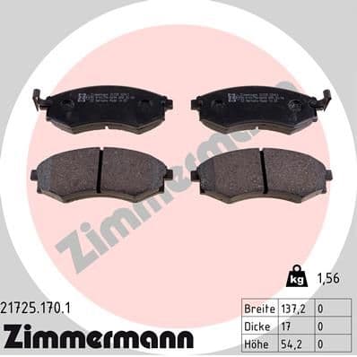 set placute frana,frana disc ZIMMERMANN 21725.170.1
