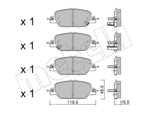 set placute frana,frana disc METELLI 22-1154-0