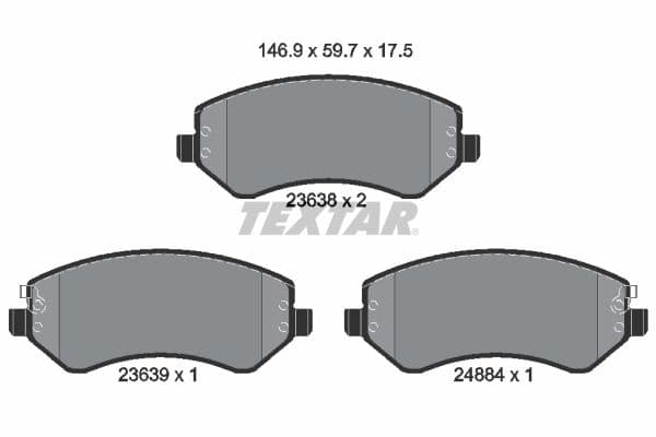set placute frana,frana disc TEXTAR 2363801