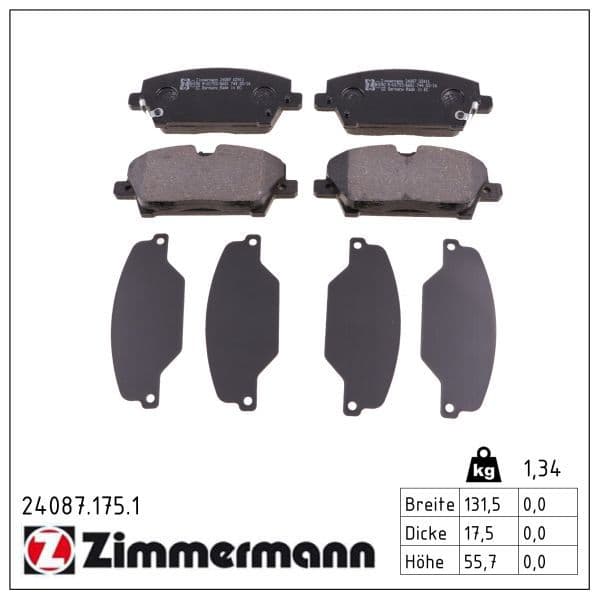 set placute frana,frana disc ZIMMERMANN 24087.175.1