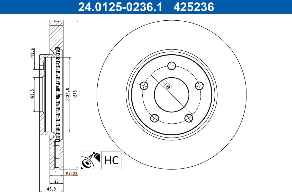 Disc frana ATE 24.0125-0236.1
