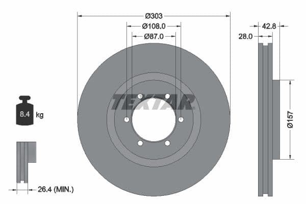 Disc frana TEXTAR PRO 92180003