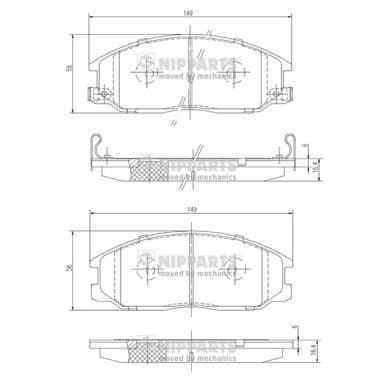 set placute frana,frana disc NIPPARTS J3600526