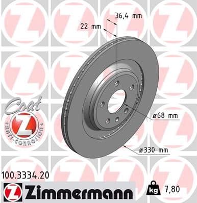 Disc frana ZIMMERMANN COAT Z 100.3334.20