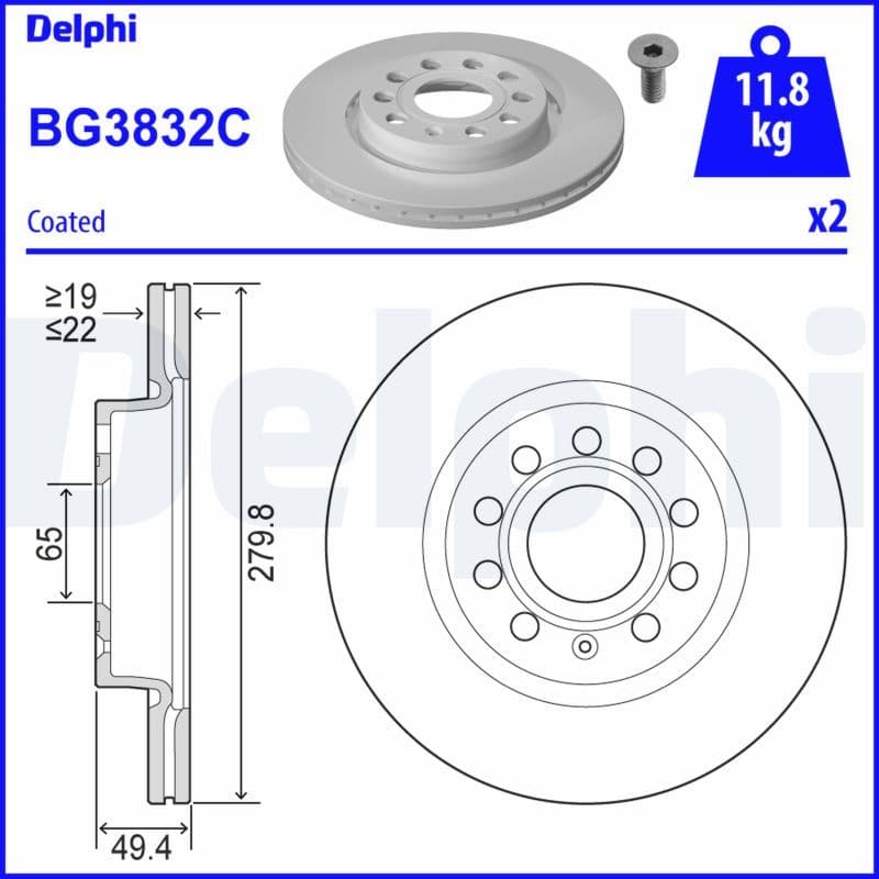 Disc frana DELPHI BG3832C
