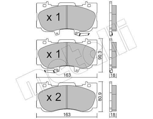 set placute frana,frana disc METELLI 22-1183-0