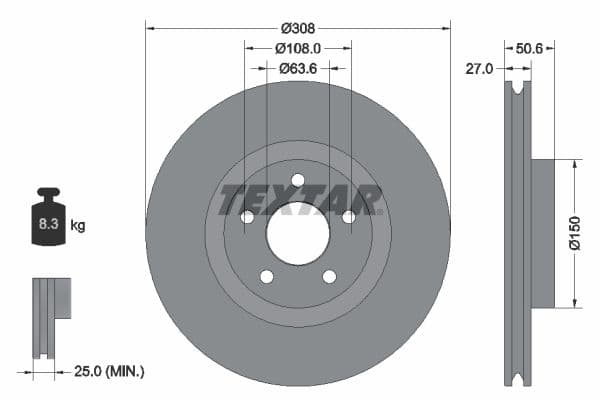 Disc frana TEXTAR PRO 92306703