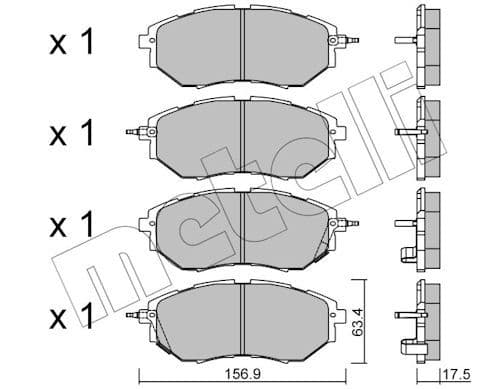 set placute frana,frana disc METELLI 22-0763-0