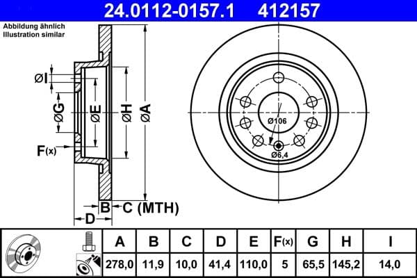 Disc frana ATE 24.0112-0157.1