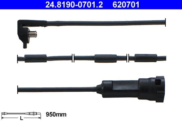 senzor de avertizare,uzura placute de frana ATE 24.8190-0701.2