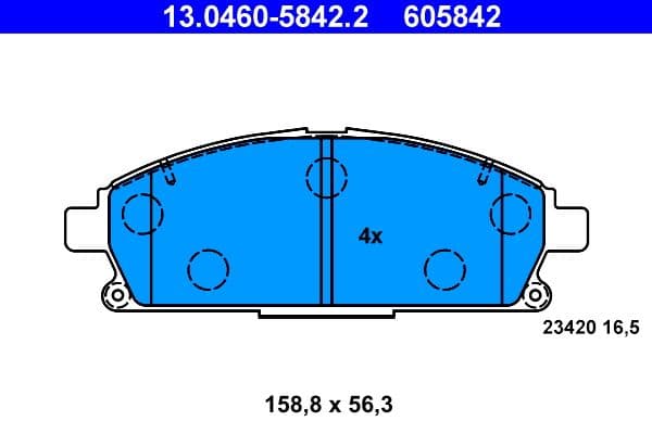 set placute frana,frana disc ATE 13.0460-5842.2