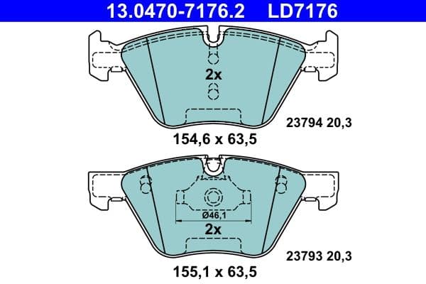 set placute frana,frana disc ATE Ceramic 13.0470-7176.2