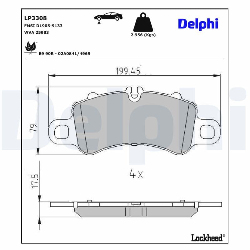 set placute frana,frana disc DELPHI LP3308