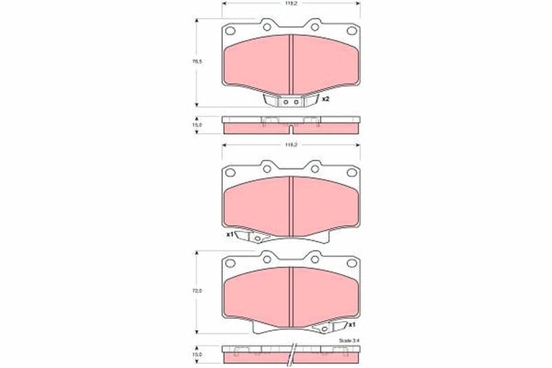 set placute frana,frana disc TRW GDB3383