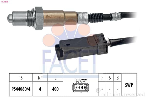 Sonda Lambda FACET Made in Italy - OE Equivalent 10.8196
