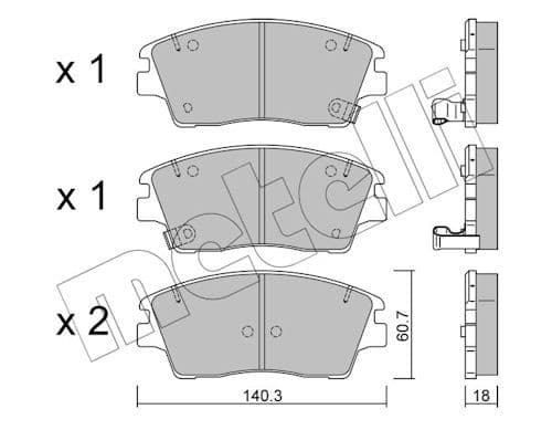 set placute frana,frana disc METELLI 22-1164-0