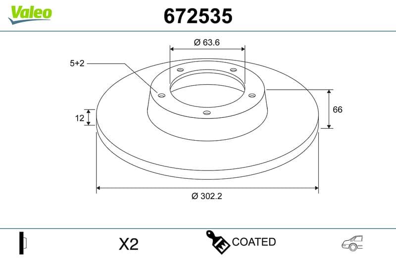 Disc frana VALEO COATED 672535