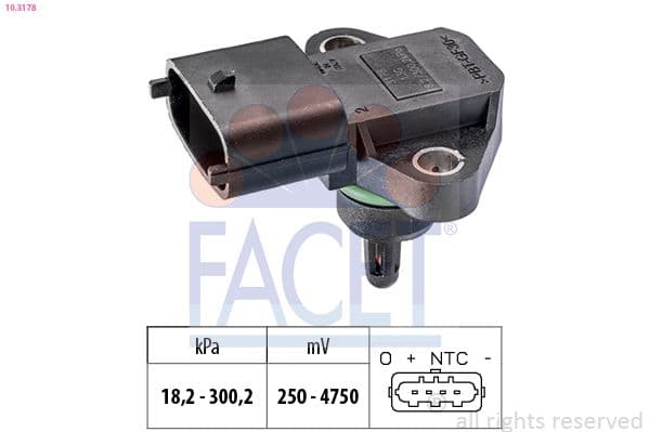 Senzor, presiune galerie admisie FACET Made in Italy - OE Equivalent 10.3178