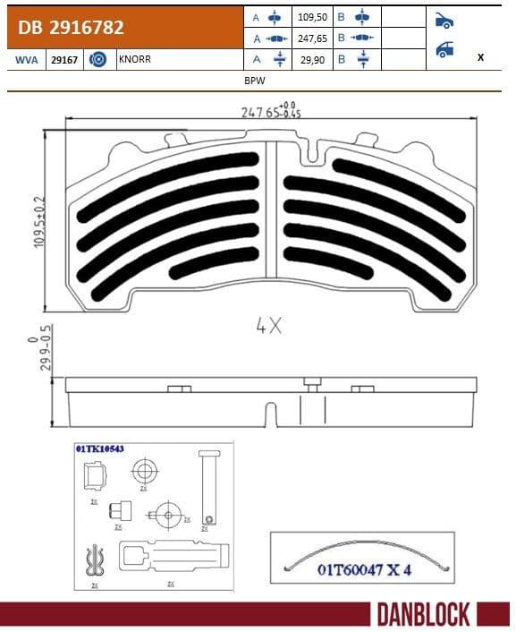 set placute frana,frana disc DANBLOCK DB 2916782