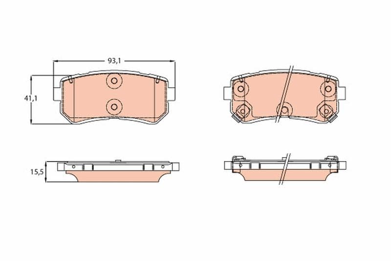 set placute frana,frana disc TRW GDB3641