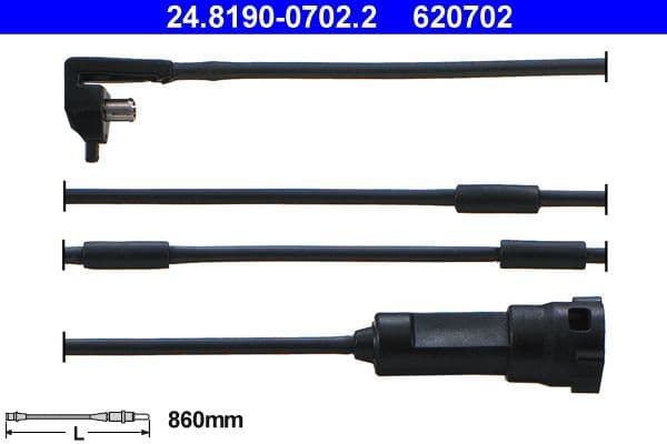 senzor de avertizare,uzura placute de frana ATE 24.8190-0702.2