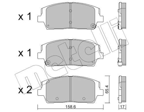 set placute frana,frana disc METELLI 22-1244-0
