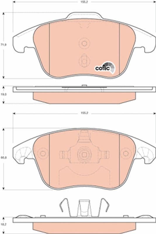 set placute frana,frana disc TRW COTEC GDB1691