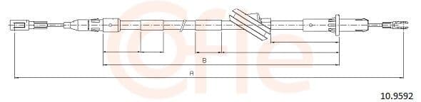 Cablu, frana de parcare COFLE 10.9592