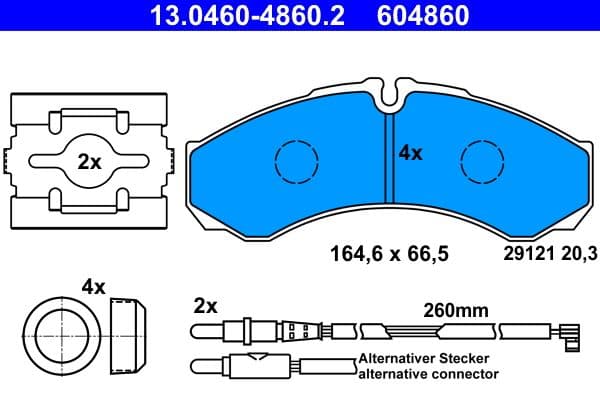 set placute frana,frana disc ATE 13.0460-4860.2