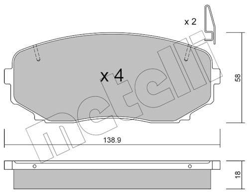 set placute frana,frana disc METELLI 22-0872-0