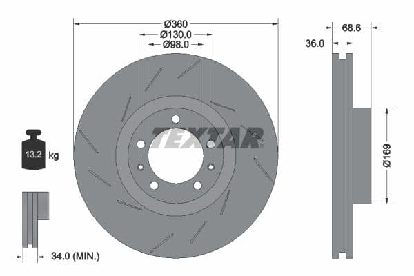 Disc frana TEXTAR PRO+ 92214005