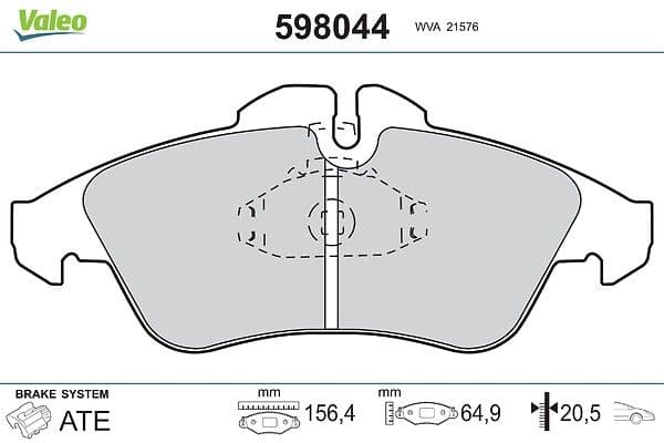 set placute frana,frana disc VALEO 598044